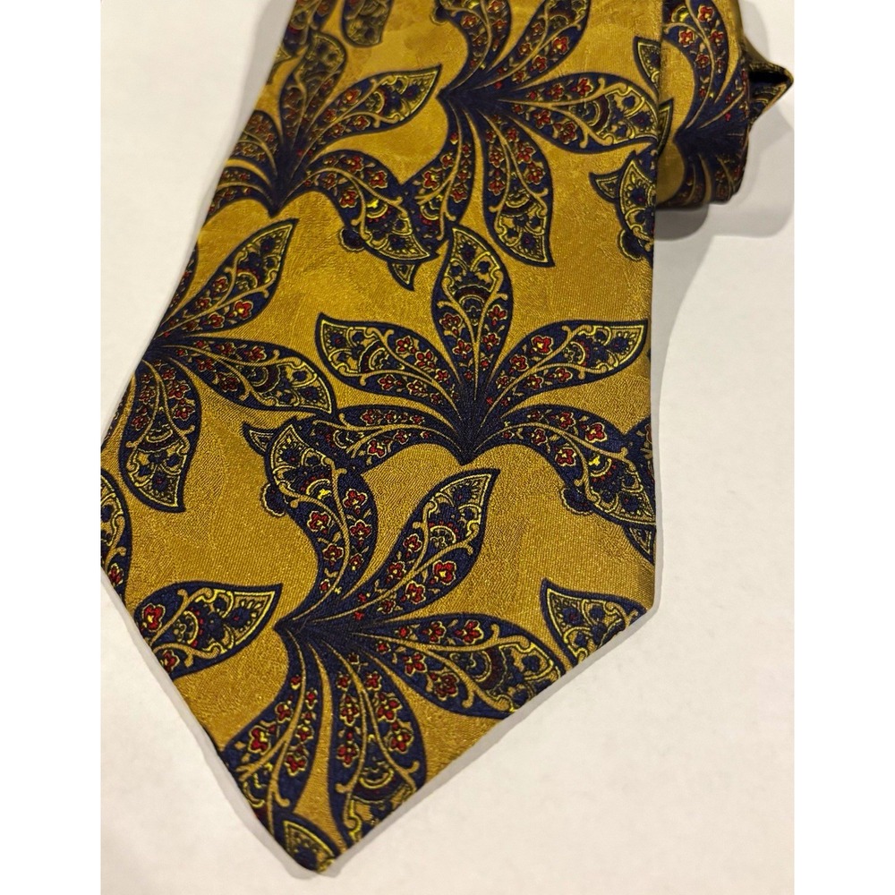 STEFANO RICCI for Saks Fifth Avenue Men's Silk Tie - vintage Metallic Gold